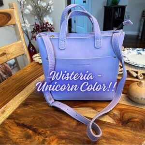 WISTERIA Portland Leather Zipper Mini Crossbody Tote Bag Purse NEW Pastel Purse